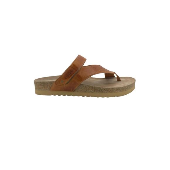 Taos Shoes - Taos Leather Toe Loop Slide Sandals Lola Cognac - Medium